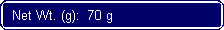 Flowchart: Alternate Process: Net Wt. (g):  70 g